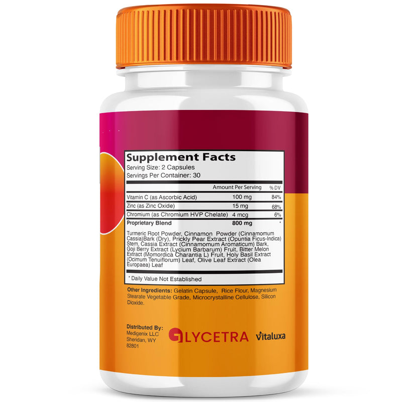 (2 Pack) Glycetra Capsules, Glycetra Blood Support Supplement Advanced Formula Premium Blend All Natural Balance Flow, Glicetra Pills Maximum Strength Glycogen Support Health Wellness Review (120 Ct)