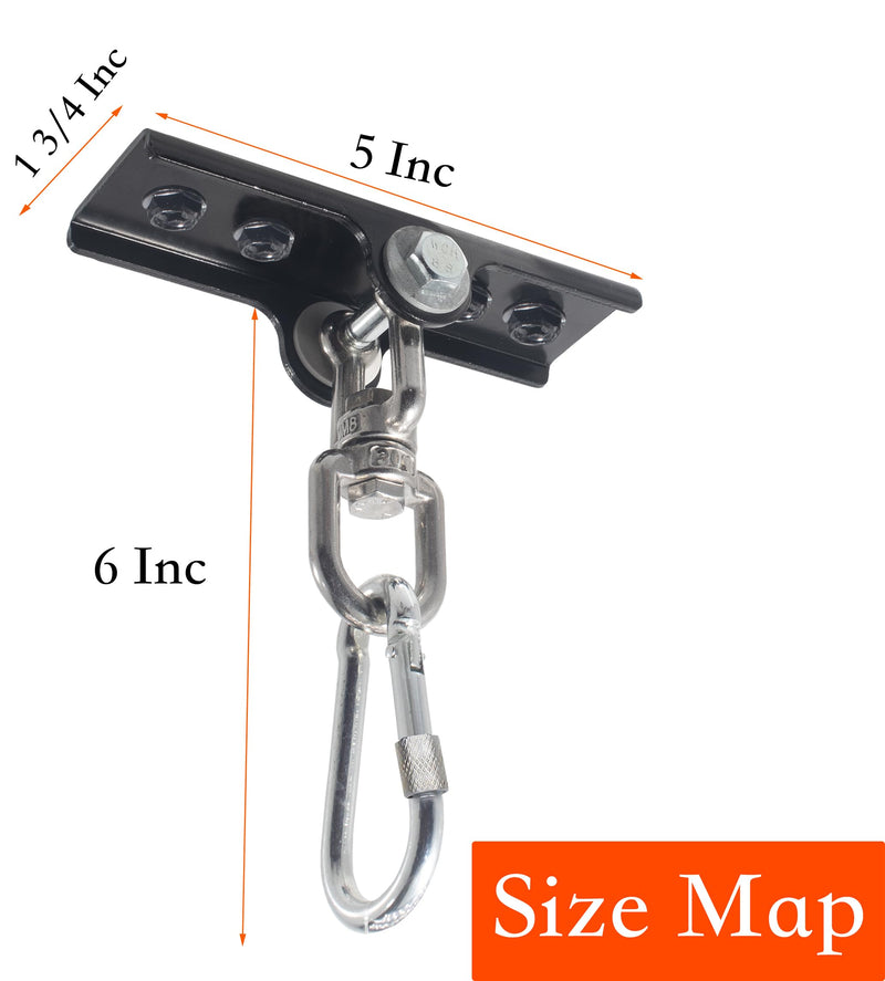Upgraded 360° Swivel Heavy Bag Mount for Punching Bag Hanger. Box Bags Hanger for Yoga, Gym, Swing Chairs, and Hammocks Heavy Bags Mount. Punching Bag Hanger, Box Bag Hanger. Black 1 PCS
