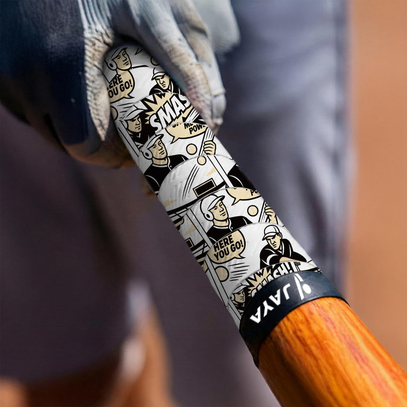 JAYA Bat Grip Tape, 2-Pack Mixed Colors, 1.1mm PU Bat Wrap with Full Adhesive Backing, Non-Slip Sweat-Wicking & Breathable Handle Grip for Baseball/Softball/Cricket Bats, 1100 x 27mm Comic - BeesActive Australia
