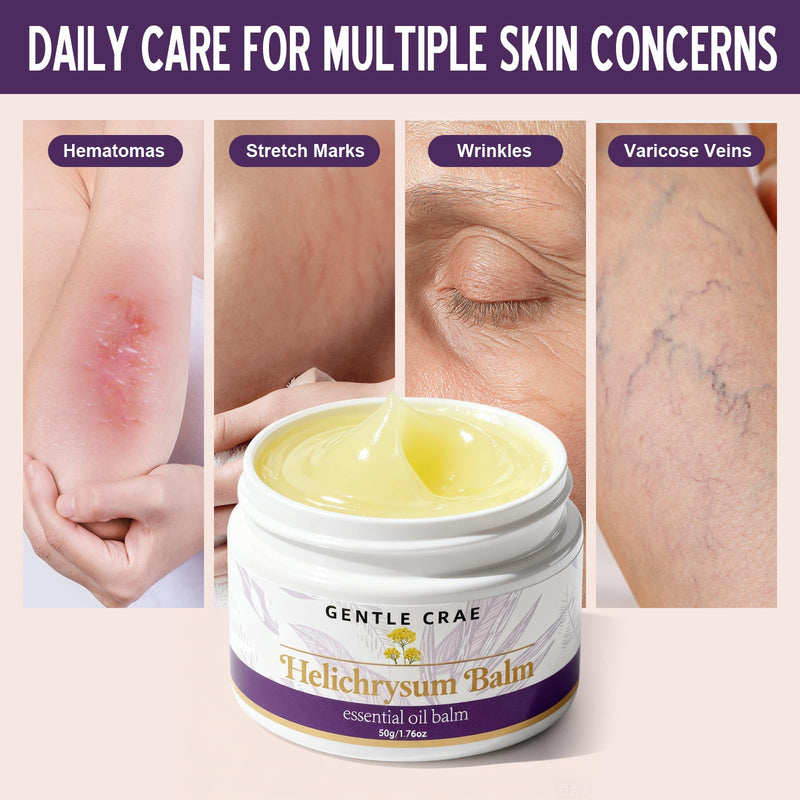 Organic Paracress Facial Oil & Helichrysum Balm Bundle — Anti-Aging Moisturizing Facial Oil + Helichrysum Balm with Beeswax & Almond Oil for Dry Skin, Stretch Marks & Scars, Skin Firming & Glow