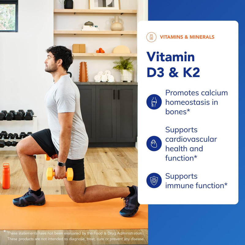 Pure Encapsulations Vitamin D3 & K2 - Bone & Vascular Health Support - Immune Function Support* - Gluten Free - Non-GMO - 60 Capsules 60 Count (Pack of 1) - BeesActive Australia