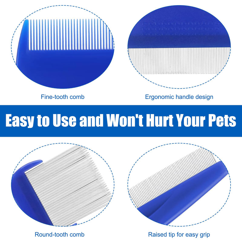 Pack of 7 flea combs for cats, flea combs for dogs, lice combs, flea combs, stainless steel lice combs, flea combs for cats, flea tear stain remover combs for removing fleas and lice - BeesActive Australia