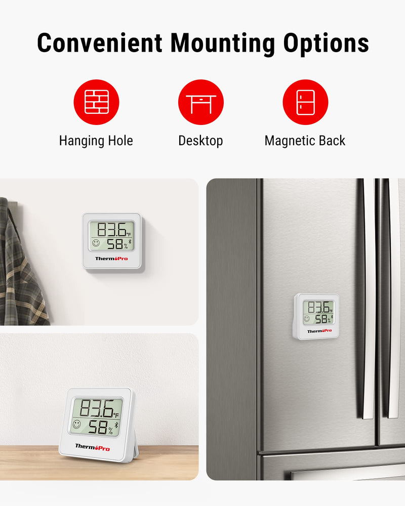 ThermoPro TP357 Digital Hygrometer Indoor Thermometer of 260FT, Bluetooth Thermometer Humidity Meter with Smart App, Room Thermometer Humidity Gauge with Temperature Humidity Sensor 1