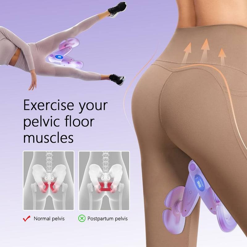 Keyoung Thigh Hip Trainer Kegel Exerciser, Pelvic Floor Trainer, Inner Thigh Trimmer, Thigh Tensioner Exercise for Home Kegel Postpartum Rehab,Workout Equipment Kegel Exercise Products Purple - BeesActive Australia