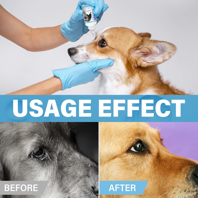 Dog Eye Drops, Pet Eye Drops for Dogs and Cats to Relieve Dry Eyes, Red Eyes and Itchy Eyes, Long Lasting Hydration, Gentle for Pets