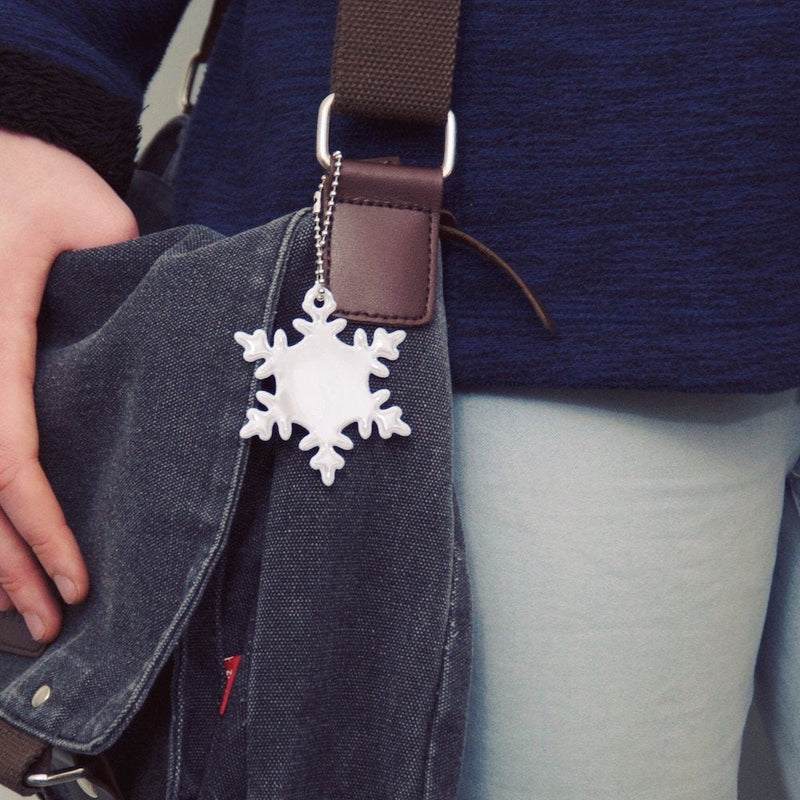 funflector Safety Reflectors - Winter - Stylish Ultra-Bright Reflective Gear for Jackets, Bags, Purses, Backpacks, Strollers and Wheelchairs - Made in USA Snowflake-6-pack