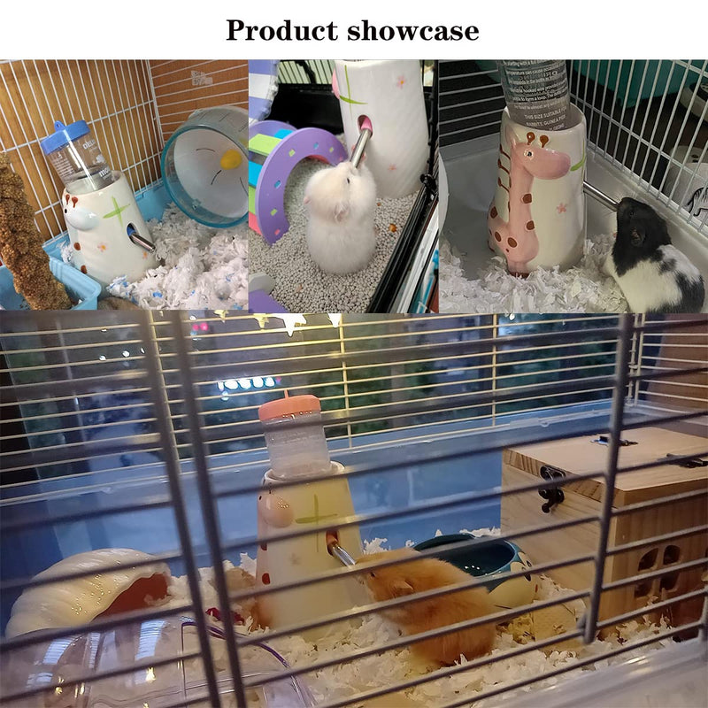 Hamster Water Bottle Small Animal Standing Water Dispenser Ceramic Base Cage Hanging Water Feeding Bottles Auto Dispenser for Hamster Guinea Pig Squirrel Rabbit Hedgehog (Blue) Blue - BeesActive Australia