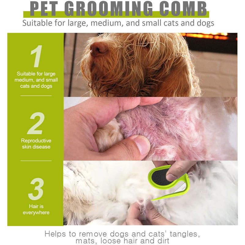YALiya Pack of 2 Pet Knotting Comb, Cat Detangling Knife, Knotting Comb Pet, Grooming Tool Cat Brush Fur Detangler, for Grooming and Hair Removal of Professional Dogs - BeesActive Australia