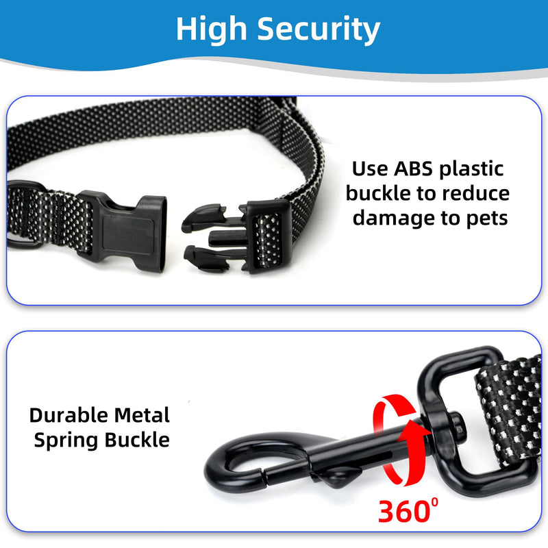 Hands Free Dog Walking Leash, 9ft Black Adjustable Running Leash with Control Handle 9 FT/110 IN - BeesActive Australia