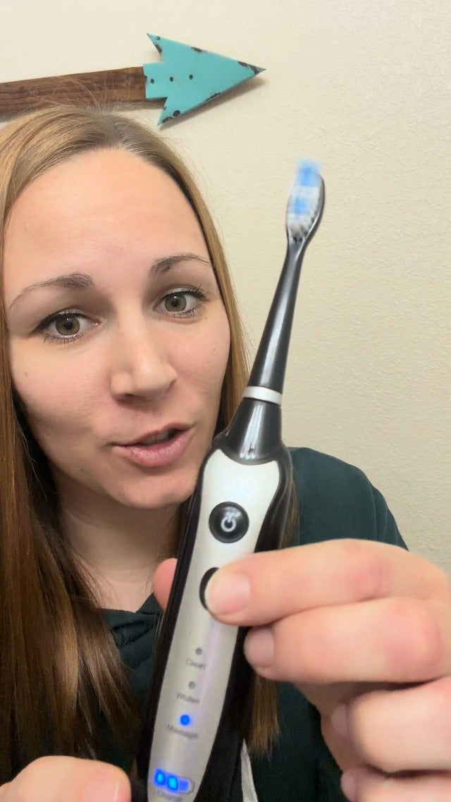 Sonic Electric Toothbrush for Adults - Rechargeable Power Toothbrush with 5 Soft Bristle Heads, Travel Case, 3 Cleaning Modes & Smart Timer, IPX7 Waterproof (Black) Black