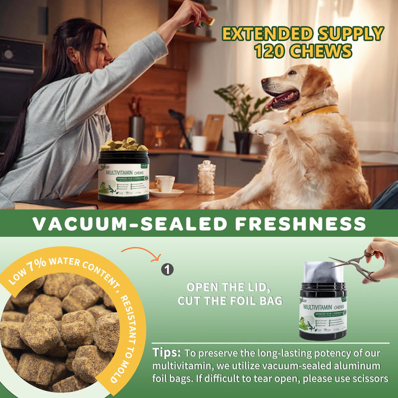 NATURE TARGET Dog Allergy Relief Freeze Dried Chews, with Probiotics, Colostrum for Immune Health - with MSM & Glucosamine, Omegas 3 & 6, Probiotics for Digestive Health