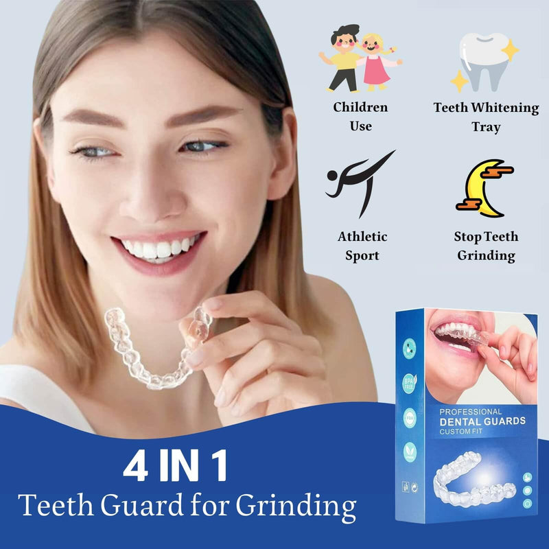 Mouth Guard for Clenching Teeth at Night, Night Guards for Teeth Grinding, Mouth Guard for Grinding Teeth at Night, Reusable Teeth Grinding Mouth Guard, Mouthguards for Grinding of Teeth (4 Piece Set) - BeesActive Australia