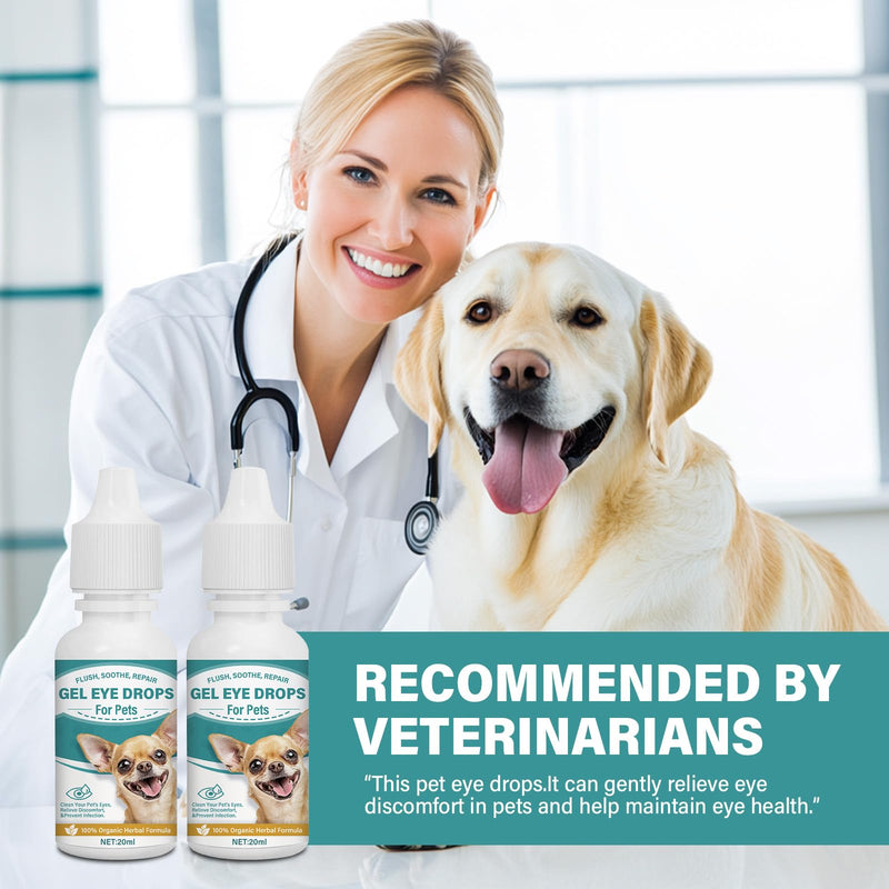Cataract Drops for Dogs, Pet Gel Dog Eye Drops, Long Lasting Hydration,Improve Vision Clarity and Cataracts(2 x 20 mL) - BeesActive Australia
