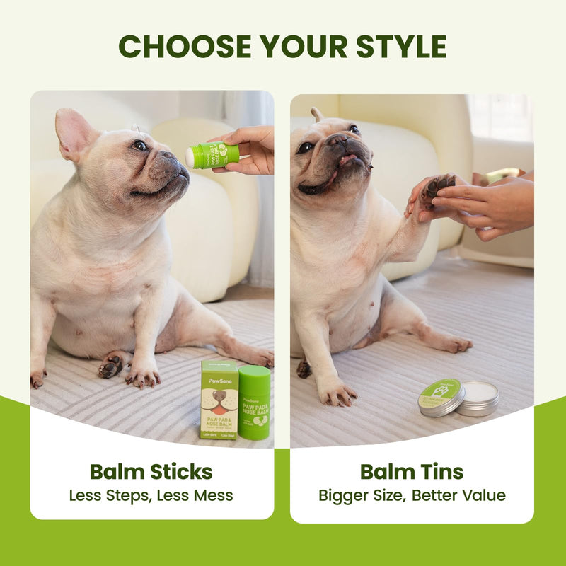 PawSono Lick-Safe Dog Paw & Nose Balm with Coconut Oil | All-Natural Moisturizer & Soother for Dry, Cracked Pads & Snout | Heat & Cold Pavement Protection Wax | Horse Hoof, Joint Care (1.3 oz 1.3 oz
