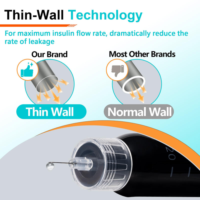 Insulin Pen Needle 32G 6mm (1/4") 100 Count, Diabetic Pen Needles for Injections Universal Fit with Most Diabetes Pens Comfortable Sterile