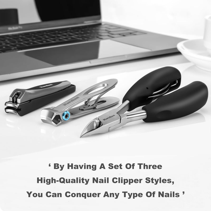 Large Nail Clippers Set, 5-Piece Sharp Toenail and Fingernail Clippers with Nail File, Ideal for Men and Women (Premium, Big Size, Heavy-Duty Design) - BeesActive Australia