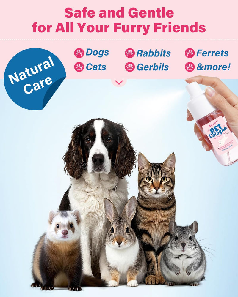Dog & Cat Perfume | Long-Lasting Baby Powder Scent Deodorizing Spray | Fur-Conditioning Cologne, Non-Sticky Formula | Travel-Friendly, 3.38 fl. oz - PawsPlanet Australia