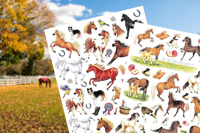 Horse Stickers - for Scrapbook, Crafts | Horse Scrapbook Stickers | Western, Horseshoe, Pony, Stallion, Farm Theme for Scrapbooking, Planner, Bullet Journals, Album | Total 2 Items - BeesActive Australia