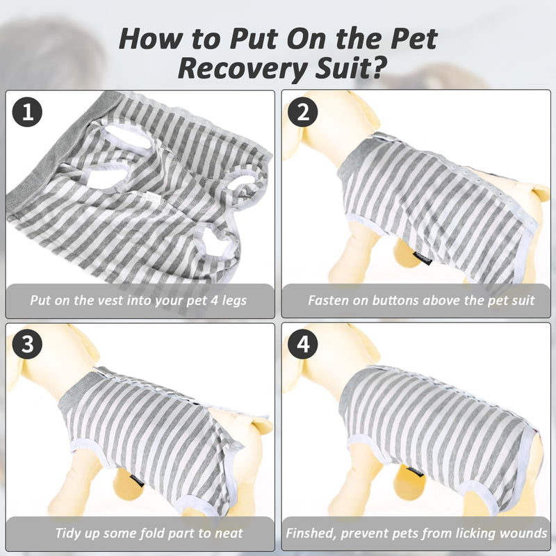 Lyneun Soft dog bodysuit after surgery, dog bodysuit after castration male dogs, breathable dog one-piece recovery suit for hair loss, allergies, anti-licking, wound protection, cone alternative (grey, M) grey - BeesActive Australia