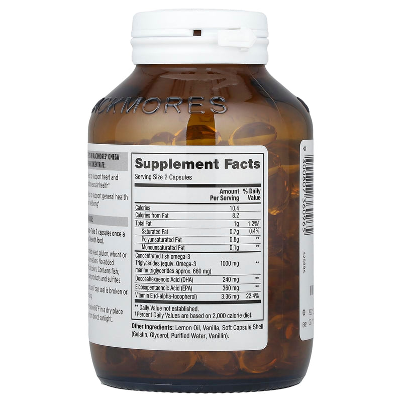 Blackmores Omega Mini, High Concentrate, 200 Capsules