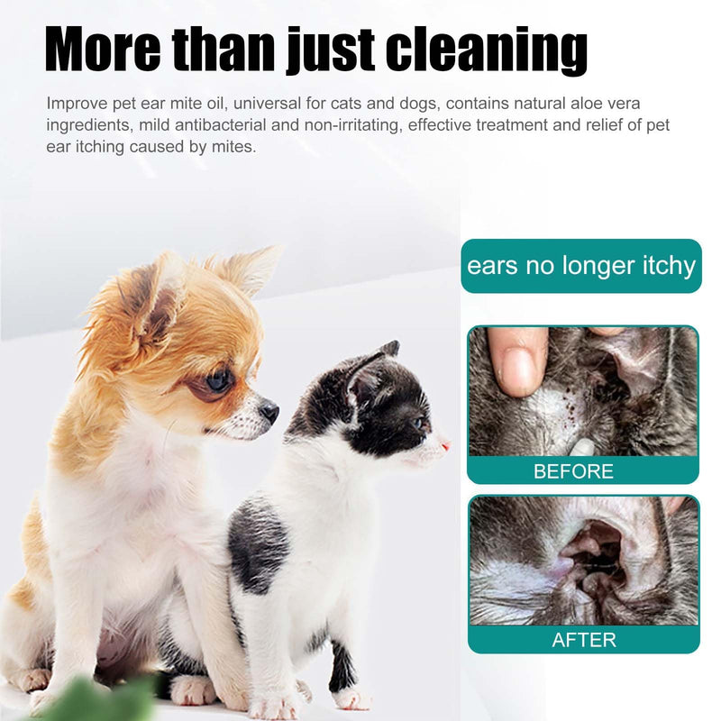 Aloe-based Ear Cleanser for Dogs and Cats - Quick Relief from Infections and Odors, Gently Clears Debris and Wax - For Clean and Happy Pets