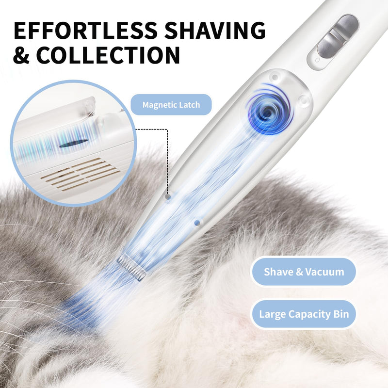 FURGO Dog Paw Clippers with LED Light, Cordless Low Noise 2-Speed Pet Grooming Trimmer, Rechargeable Dog Clippers for Paws, Face, Ears, Eyes, with Vacuum Hair Storage and Suction - BeesActive Australia