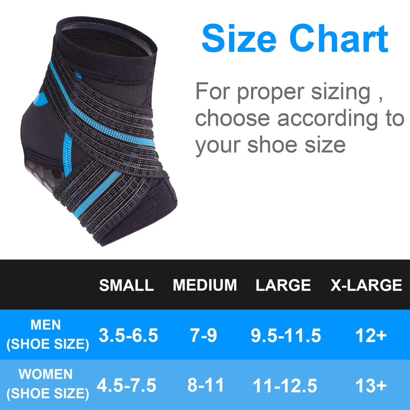 Nvorliy AquaFlex Pro Ankle Brace, Compression Ankle Sleeve for Swimming, Aquatic, Sailing, Scuba Diving, Surfing, Paddle Boarding, Kayaking & Injury Recovery – Supports Women & Men Medium