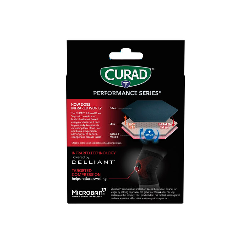 CURAD Performance Series Infrared Knee Support, Elastic Knee Sleeve for Pain Management, Compression Support for Recovery and Performance, Powered by CELLIANT Technology, Large/X-Large - BeesActive Australia