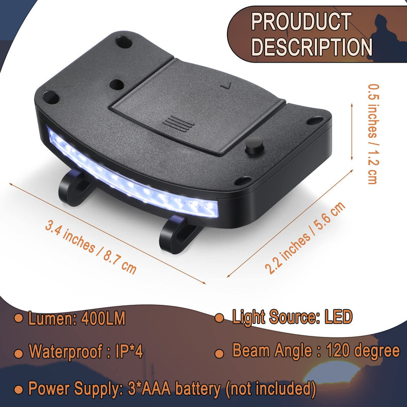 Hortsun 10 Pcs Light Clip 11 LED Cap Lights Clip on Hat Headlamp Battery Cap Brim Lamp Black Waterproof Ultra Bright Flashlight for Hunting Camping Fishing Hiking