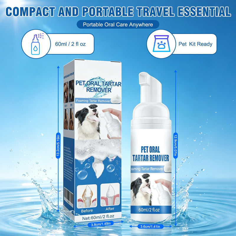 2Pcs Pet Dental Tartar Remover,Oral Spray for Dogs Teeth Cleaning,Pet Dental Foaming Care Spray,Dog Breath Freshener,Support Clean & Teeth and Aid in Daily Oral Use