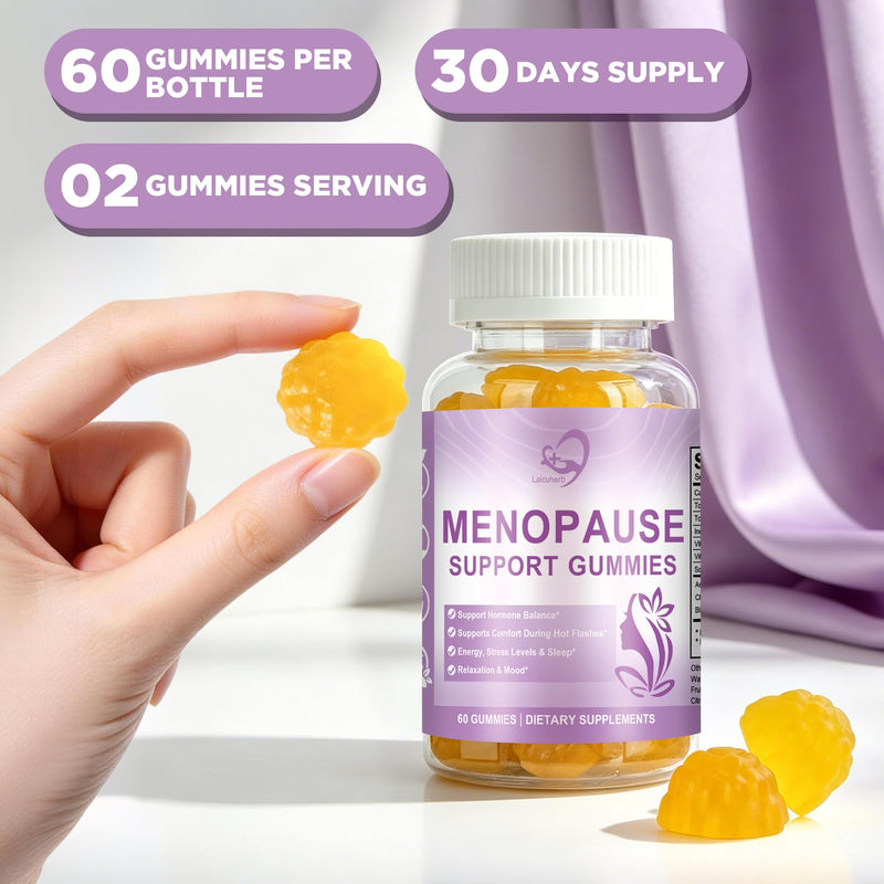 Laicuherb Menopause Gummies for Women – Perimenopause & Menopause Supplement, Hormonal Balance, Mood & Energy Support, Daily Wellness Formula, 60 Gummies