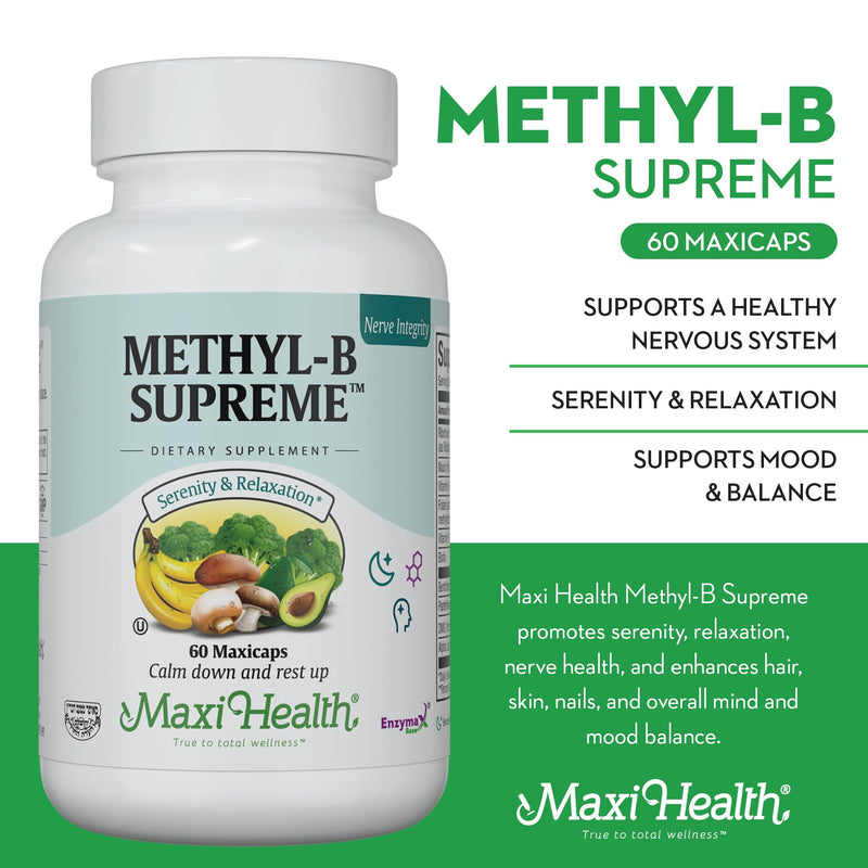 Stress B Complex Vitamins – Methyl-B Supreme with Methylated B12, B6, Folate & Biotin – Calm, Energy & Relaxation Support – Kosher Vegan 60 Capsules | Kosher | B12, Biotin & Folate | B Complex for Energy, Calm & Mental Clarity | Vegetarian · Non-GMO | ...