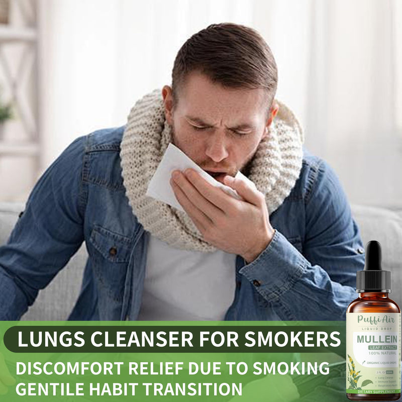 Mullein Drops for Lungs with Mullein Leaf, Thyme & Marshmallow Root ‚Äì Lung Cleansing Formula for Smokers, Supporting Respiratory Health & Immunity | 60ml (2fl oz) Natural Vegan Non-GMO 2 Fl Oz (Pack of 1)