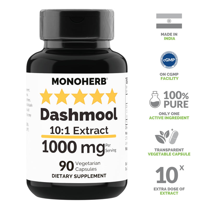 MONOHERB Dashmool 10:1 Extract - 1000 mg per Serving - Serving Size: 2 Capsules - 45 Servings per Bottle