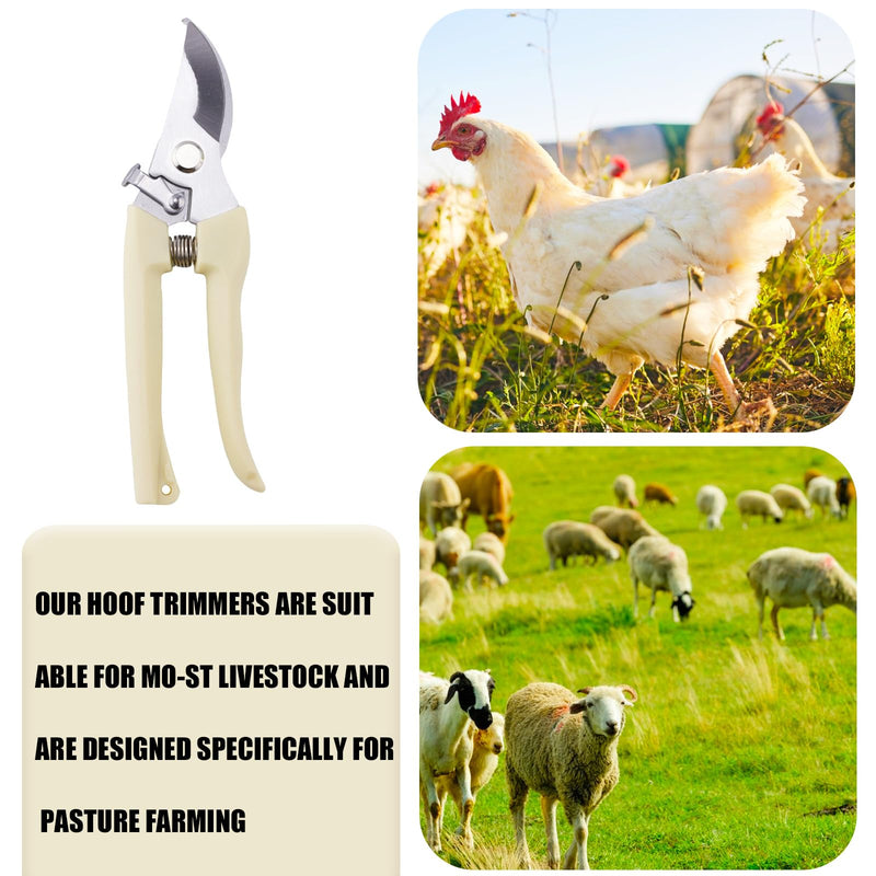 BOXOB Goat Hoof Trimmers, Stainless Steel Goat Toe Trimming Tool with Spring Hoof Shears Sheep Nail Clippers for Sheep Pigs Horses Livestock Nail Scissors and Garden Potted Tree Pruner Plant Pruning