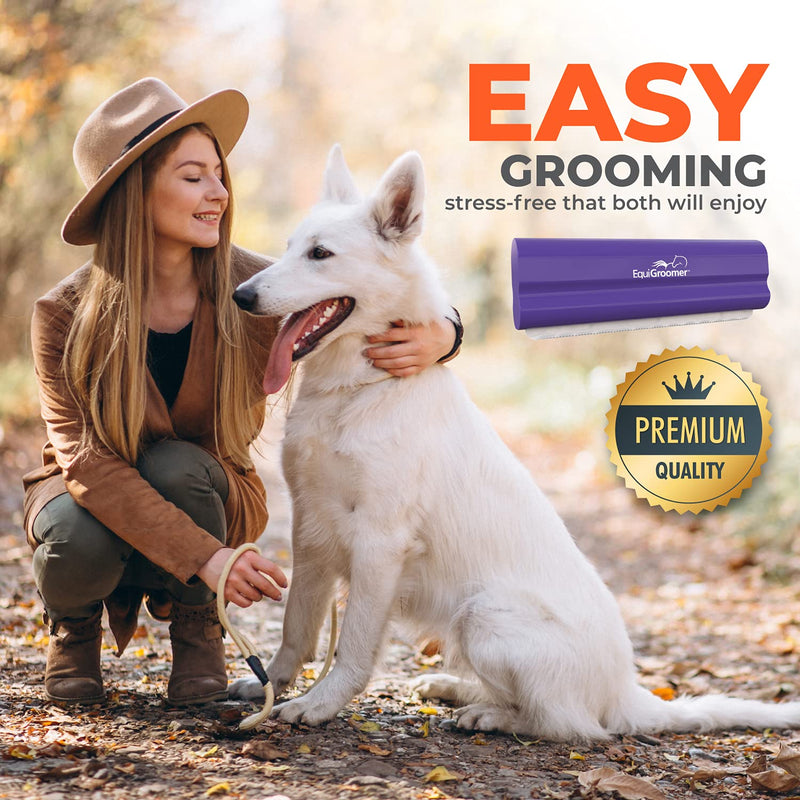 EasyGroomer Deshedding Brush for Dogs Cats | Purple | Undercoat Tool for Large and Small Pets | Comb Removes Loose Dirt, Hair and Fur | Perfect Clean for Short and Long Hair Grooming Shedding 5 Inch - BeesActive Australia