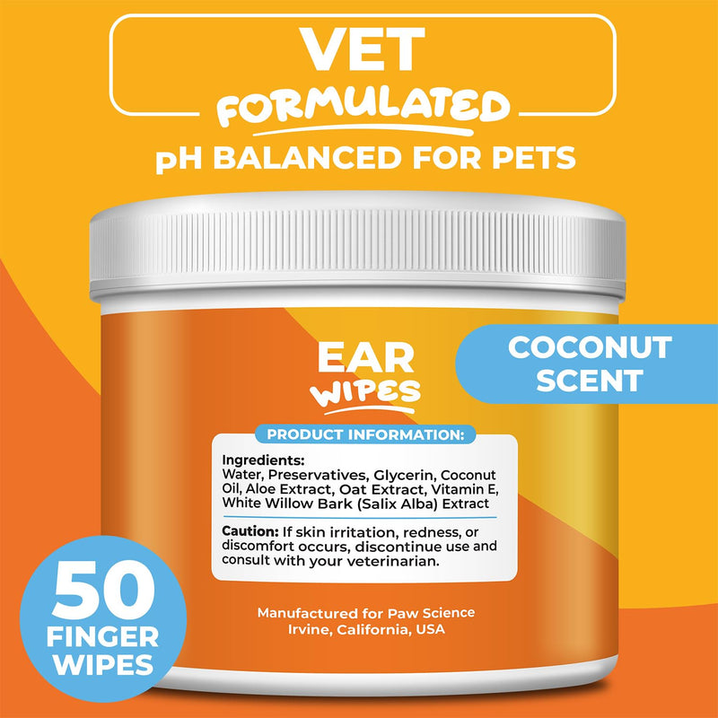 Dog Ear Cleaner Wipes – Finger Wipes for Dogs – Cleaning, Soothing, and Deodorizing Itchy Ears – Pet Ear Relief Solution - BeesActive Australia