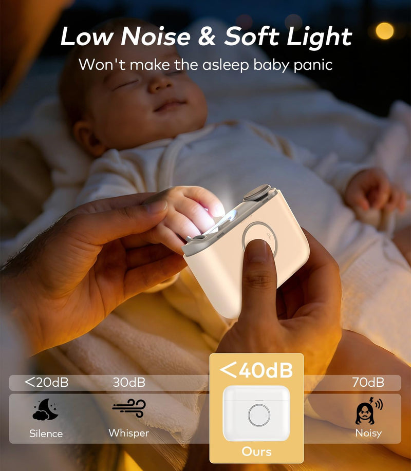 Electric Nail Clipper for Family Care【Precision Dual-Blade Trimming System】 2-in-1 Trimmer & Grind Nail Care Tool with LED Light, Ultra-Quiet & Safe for Babies, Seniors and Adults - BeesActive Australia