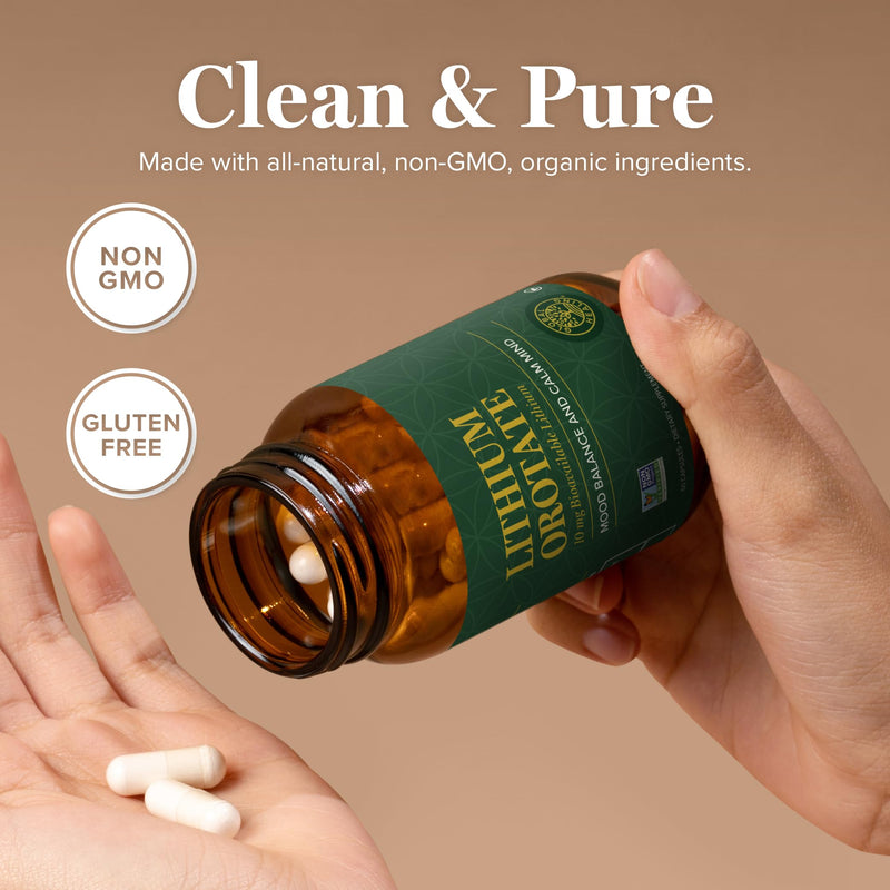 Global Healing Lithium Orotate Brain Health Supplement - Supports Mood, Function, and Clarity - 60 Capsules - BeesActive Australia