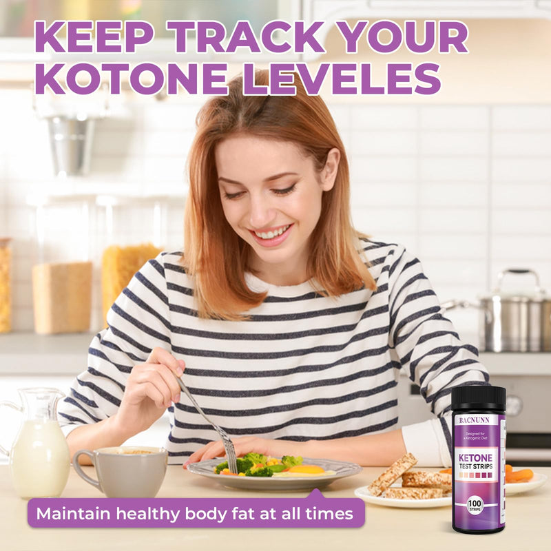 BACNUNN Ketone Test Strips - Upgraded 200 Keto Sticks Urine Test for Ketogenic & Low-Carb Diets with Urine Cup - Ketosis Home Urinalysis - BeesActive Australia