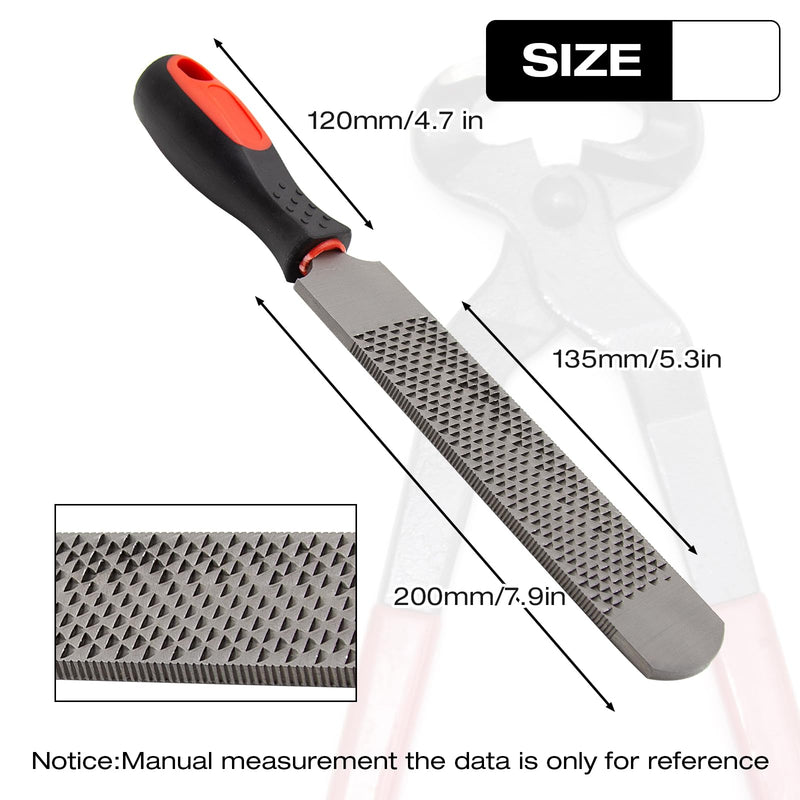 12.5 Inches Horseshoe File, Horseshoe File with Rubber Handle, Double-Sided Hoof Rasp File, Farrier Supplies Tool for Repair Horse Hooves, Goat Hooves, Cow Hooves and Wood Working - BeesActive Australia