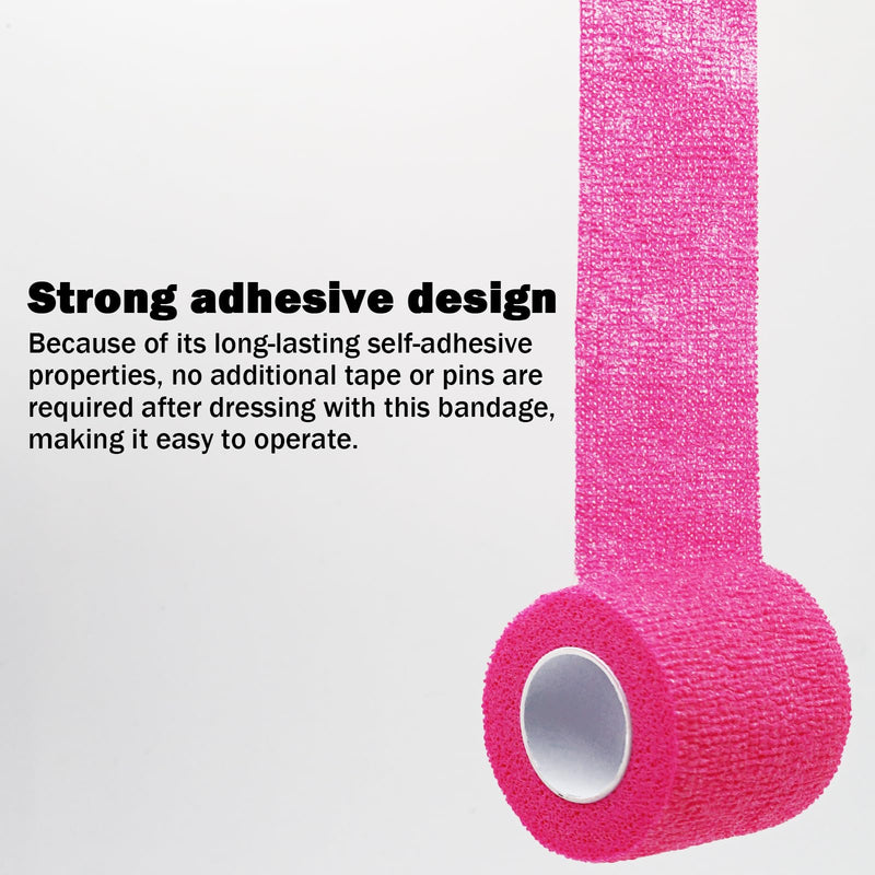 Bandages First Aid Tape Cohesive Bandage First Aid Bandages Cohesive Wrap Adhesive Bandage Self Adherent Cohesive Wrap Bandages Colorful Bandages (Bright Pink, 2-Inch) Bright Pink - BeesActive Australia