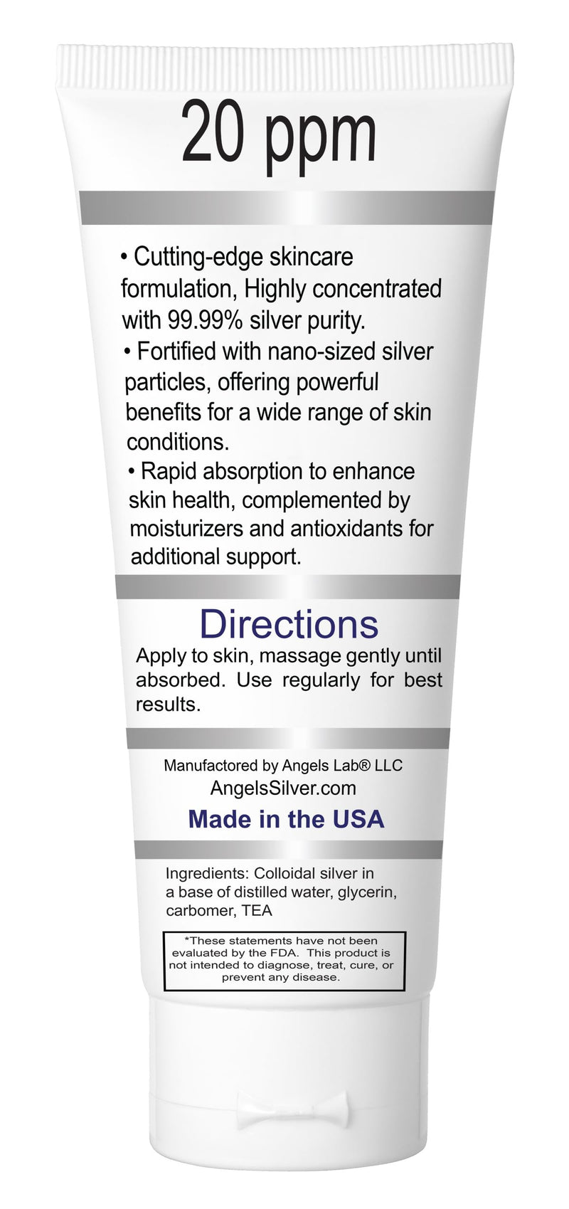 Angels Colloidal Silver Gel Nano Silver Gel Wound Care – Unscented Healing Ointment for Burns, Sunburns & Irritated Skin – 8oz Formula 8 Fl Oz (Pack of 1) - BeesActive Australia