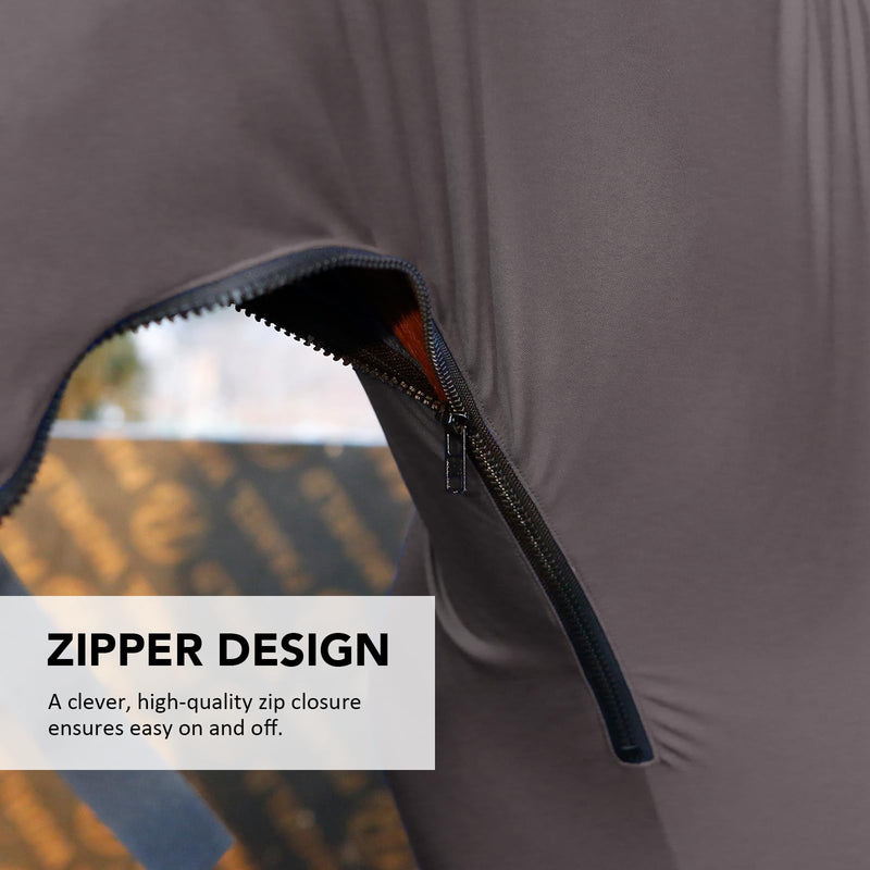 Harrison Howard Stretch Hood No Eye/Ear Covers Head, Shoulders, Mane, Chest, Withers Perfect for Show/Event Preparation-Grey M - BeesActive Australia