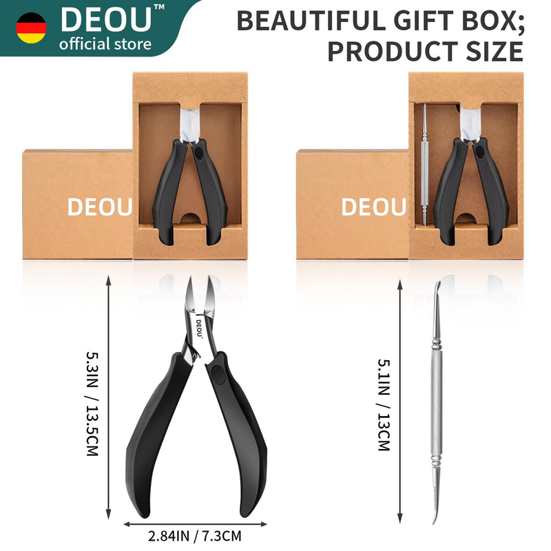 DEOU Toenail Clippers Blade for Ingrown and Thick Nails Stainless Steel Pedicure Tools at Home ingrown toenail Treatment Professional Podiatrist Nail Clippers with (Eagle Beak Pliers+Nail Remover) Eagle Beak Pliers+nail Remover