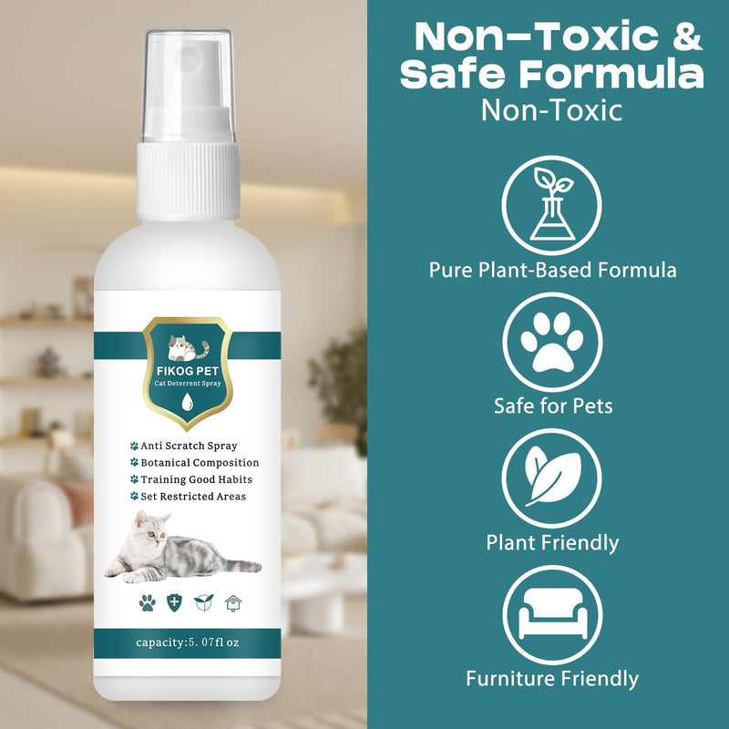 Cat Deterrent Spray Indoor, Cat Repellent Indoor for Cat and Kitten, Cat Scratch Deterrent Training Aid for Furniture, Sofas, Rugs, Curtains, Plants, Cat Deterrent Indoor and Outdoor (5.07FL OZ) Green1 - BeesActive Australia