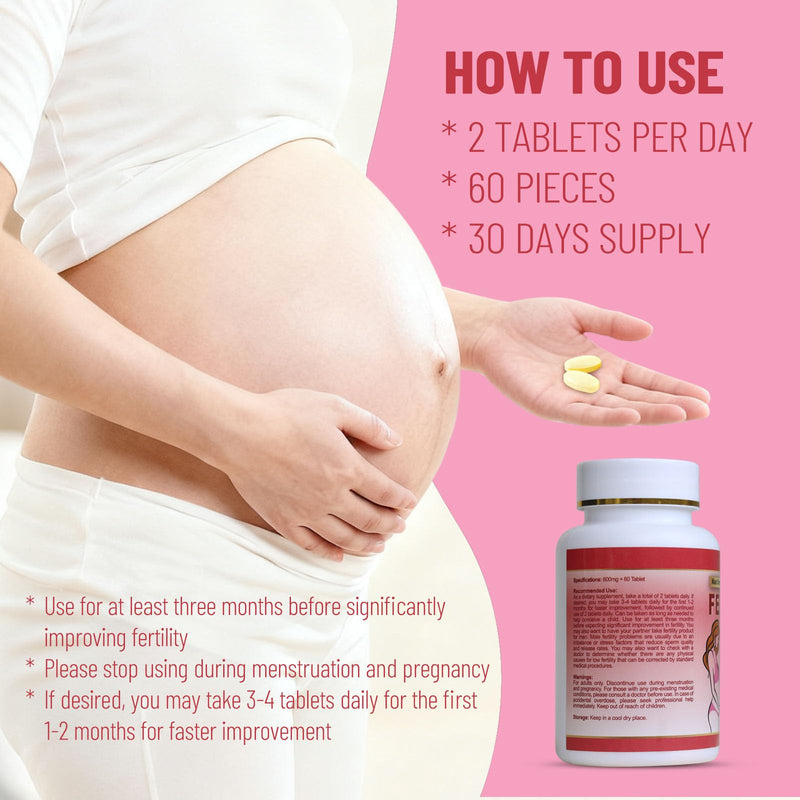 Fertility Tablets for Women, Female Prenatal Vitamin Supplements, Support Ovulation & Conception, 60 Tablets - BeesActive Australia