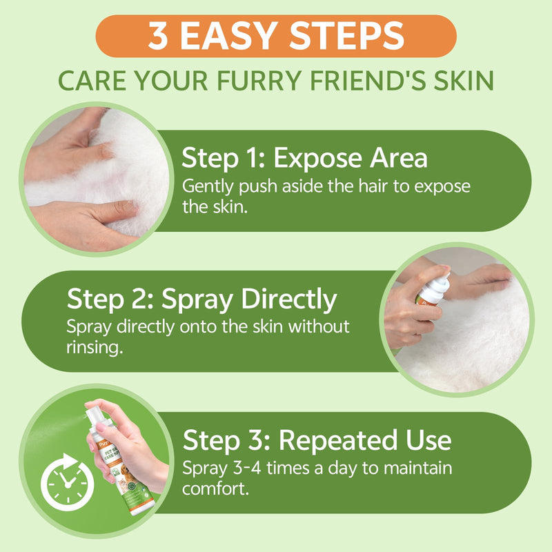 puyrzoe Anti Itch Spray for Dogs & Cats - Natural Skin Care Formula for Anti Itch, Helps Reduce Scratching, Seasonal Skin Support, Lickable & Safe(4.06 Fl Oz)
