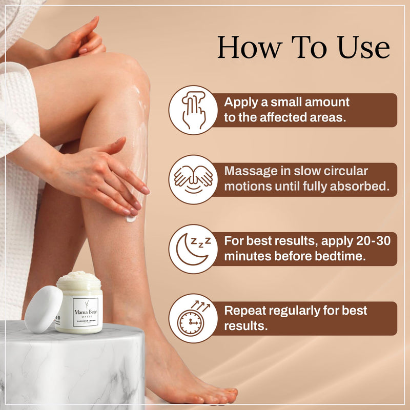 Mama Bear Oasis Lotion - Magnesium Cream - Lavender Magnesium Lotion for Foot, Hands, Legs, Toes Includes Arnica, Vitamin B6, Aloe Vera, MSM (Pack of 1) 1-Pack