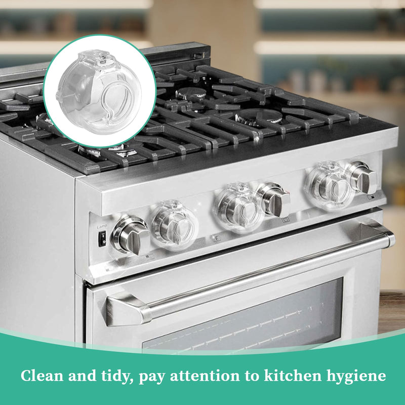 Stove Knob Safety Covers for Child 5-Pack Baby Proofing Kitchen Oven Knob Locks Universal Gas Burners Childproofing White